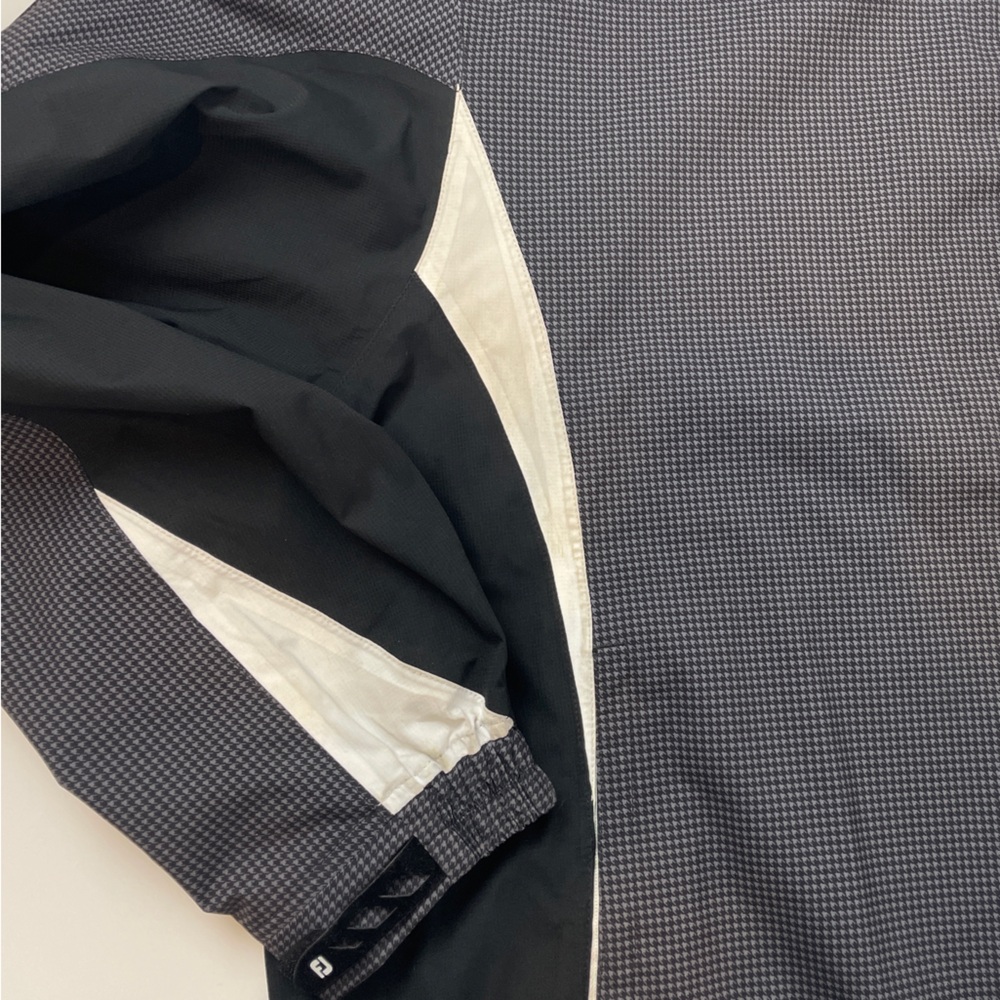 FootJoy Men's HydroLite ZIP Golf Rain Jacket WATERPROOF CHARCOAL HOUNDSTOOTH XL - Picture 10 of 16